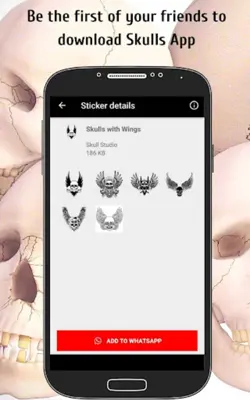 Skull Stickers For Chat - New android App screenshot 0